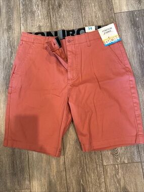 IRO Brand Men’s Stretch Chino Shorts - Rust Red - 34 A -13